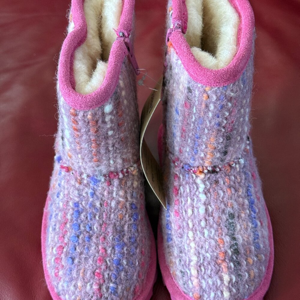 $55 BEARPAW 🐾 Elle Toddler Zipper w Woven Textile Upper | Pink | 12 Toddler